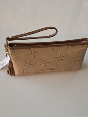 Brahmin Kayla Starfish Embossed Wristlet Clutch - Gold